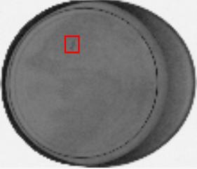 Canned product dent detection X-ray image